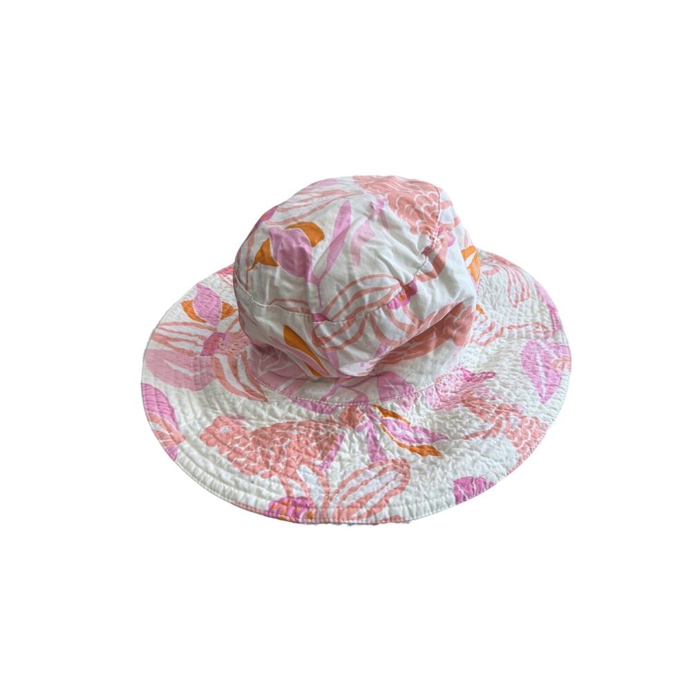 Vintage Lilly Pulitzer Bucket Hat Pink Orange Cockatoo Terry Lined Resort - Picture 5 of 13